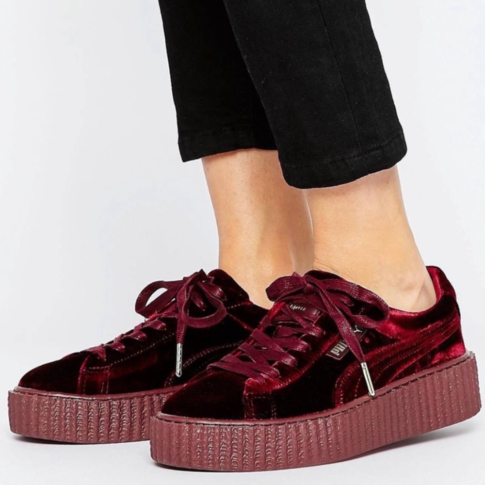 Fenty x Puma Burgundy Velvet Creepers / Size US 9
